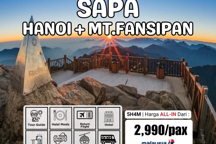 PAKEJ 5H4M HANOI + SAPA + MOUNT FANSIPAN (SK: VN-HNSPMF5H4M)